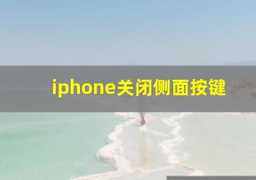 iphone关闭侧面按键