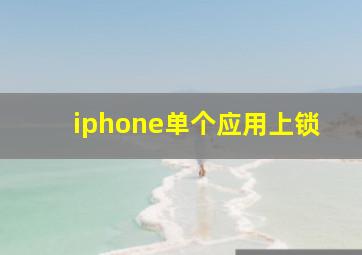 iphone单个应用上锁