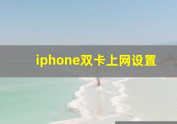 iphone双卡上网设置