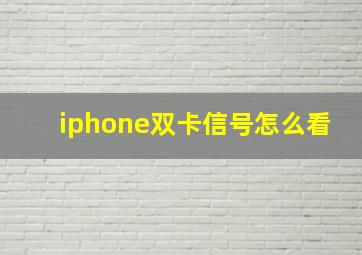 iphone双卡信号怎么看