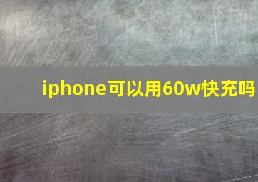 iphone可以用60w快充吗