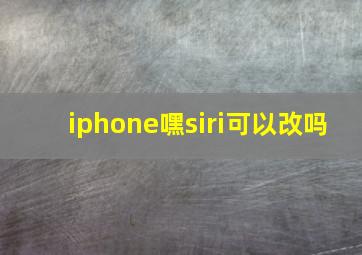 iphone嘿siri可以改吗