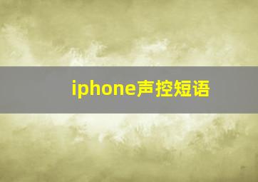 iphone声控短语