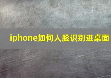 iphone如何人脸识别进桌面