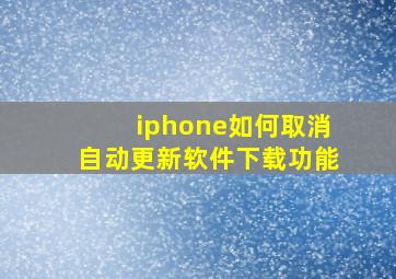 iphone如何取消自动更新软件下载功能