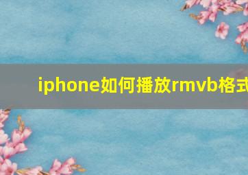 iphone如何播放rmvb格式