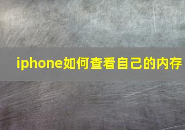 iphone如何查看自己的内存