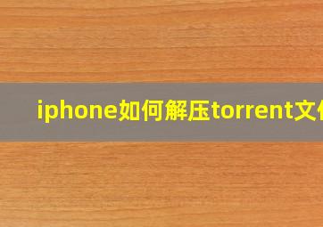 iphone如何解压torrent文件