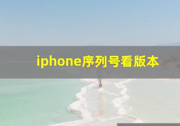 iphone序列号看版本