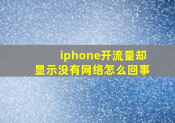 iphone开流量却显示没有网络怎么回事