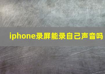 iphone录屏能录自己声音吗