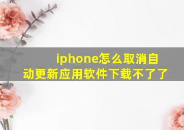 iphone怎么取消自动更新应用软件下载不了了