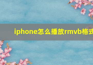 iphone怎么播放rmvb格式