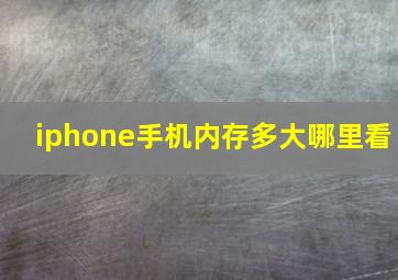 iphone手机内存多大哪里看