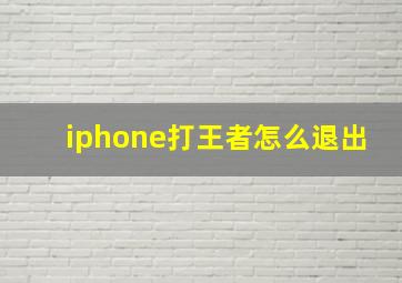 iphone打王者怎么退出