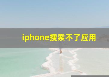 iphone搜索不了应用