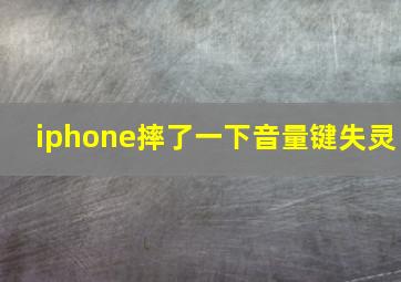 iphone摔了一下音量键失灵