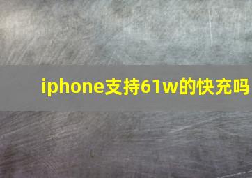 iphone支持61w的快充吗