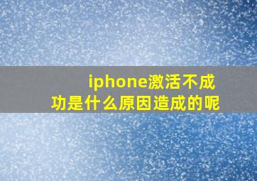 iphone激活不成功是什么原因造成的呢