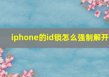 iphone的id锁怎么强制解开