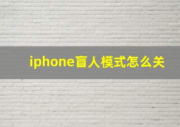 iphone盲人模式怎么关