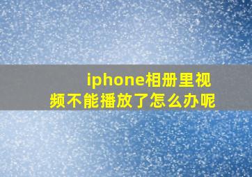 iphone相册里视频不能播放了怎么办呢