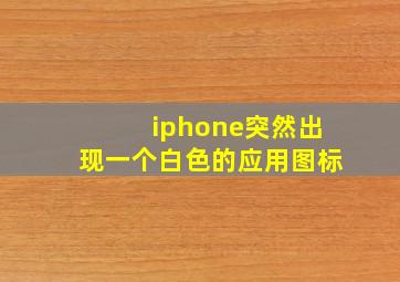 iphone突然出现一个白色的应用图标