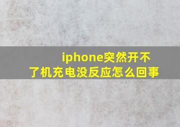 iphone突然开不了机充电没反应怎么回事