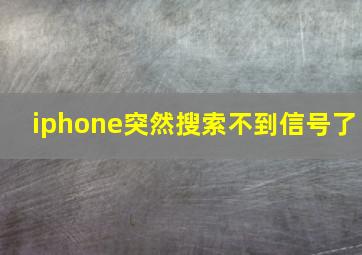 iphone突然搜索不到信号了