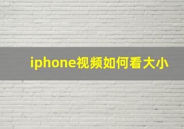 iphone视频如何看大小