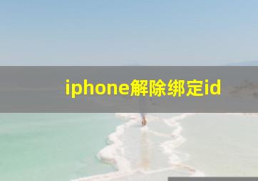 iphone解除绑定id