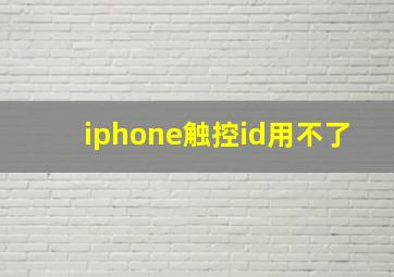 iphone触控id用不了