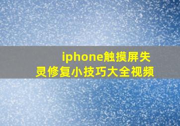 iphone触摸屏失灵修复小技巧大全视频