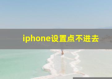 iphone设置点不进去