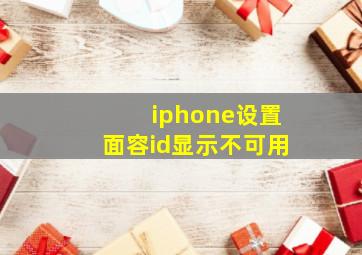 iphone设置面容id显示不可用