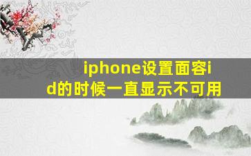 iphone设置面容id的时候一直显示不可用