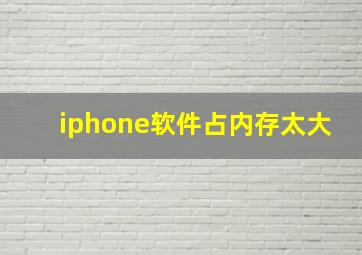 iphone软件占内存太大