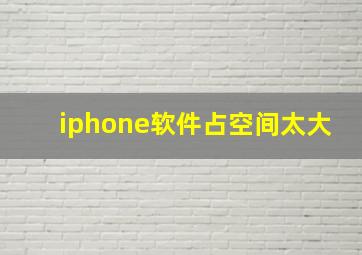 iphone软件占空间太大