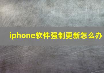 iphone软件强制更新怎么办