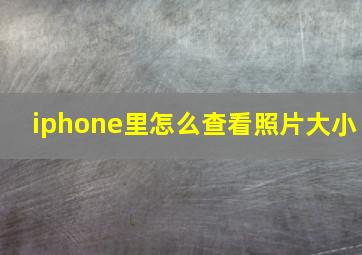 iphone里怎么查看照片大小