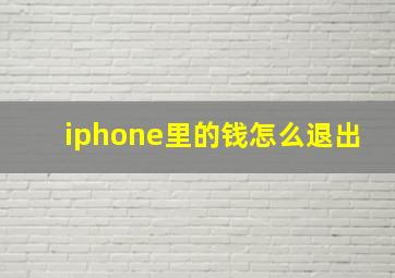 iphone里的钱怎么退出