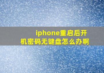 iphone重启后开机密码无键盘怎么办啊