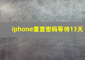 iphone重置密码等待13天