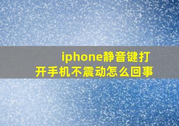 iphone静音键打开手机不震动怎么回事