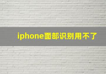 iphone面部识别用不了