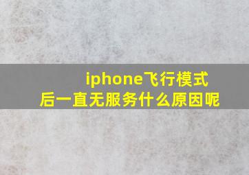 iphone飞行模式后一直无服务什么原因呢