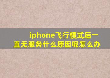 iphone飞行模式后一直无服务什么原因呢怎么办