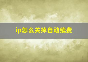 ip怎么关掉自动续费