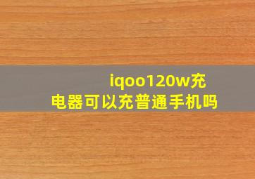 iqoo120w充电器可以充普通手机吗