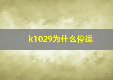 k1029为什么停运